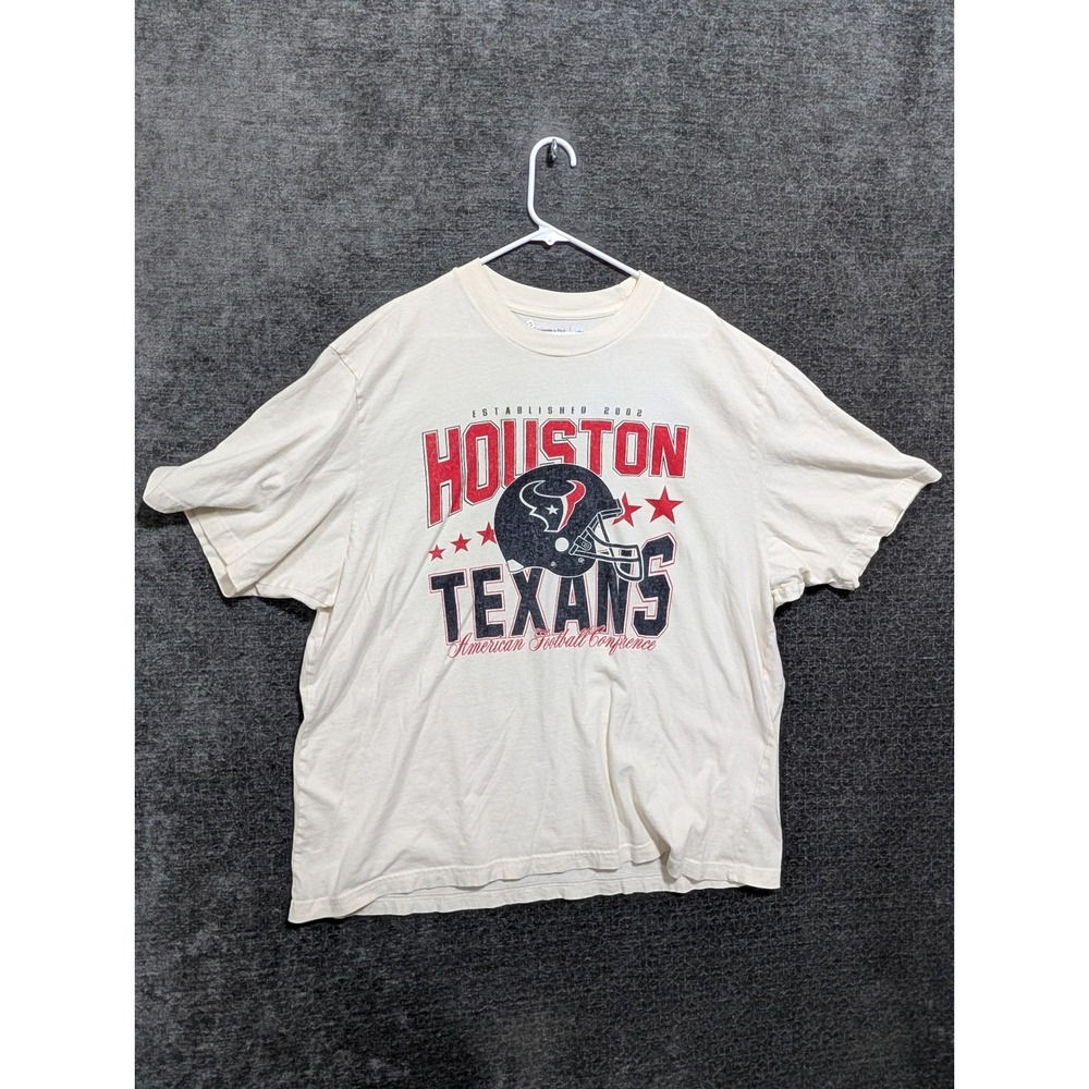 Abercrombie & Fitch Houston Texans NFL Graphic T-Shirt Cream XXL Vintage Fit